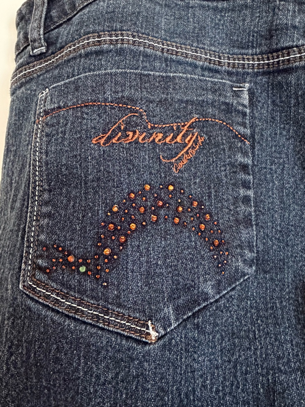 Divinity Couture L. A. Dark Wash Embellished Back Pocket Jeans. Size 22/24 W.